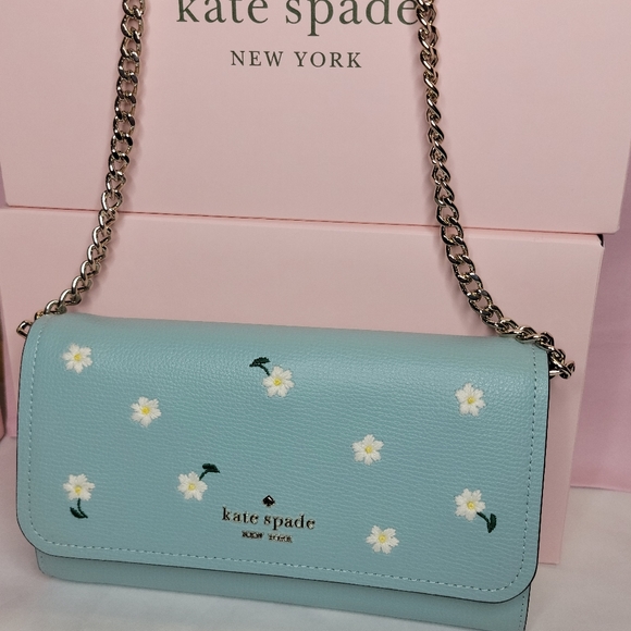 Kate spade Darcy Daisy Embroidered Chain Wallet Crossbody Clutch - Picture 15 of 16